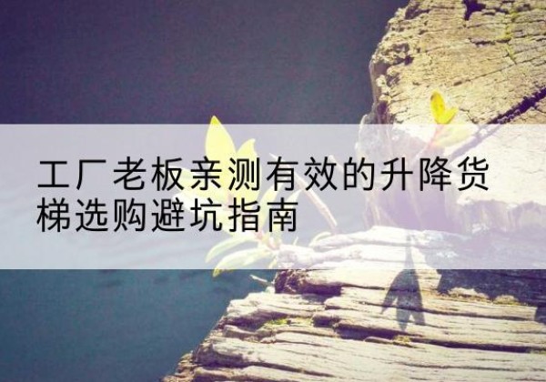 东洲升降货梯怎么选-工厂老板亲测有效的升降货梯选购避坑指南